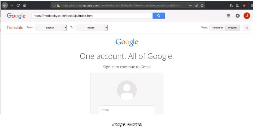 فیشینگ با بهره‌گیری از مترجم گوگل