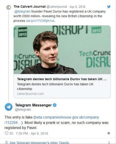 شرکت جعلی کلاهبردار از نام تلگرام سوءاستفاده کرد